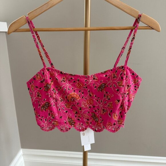 BNWT Caroline Constas 2 piece cropped tank maxi skirt floral set Medium - Picture 3 of 10